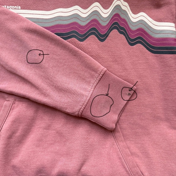 Patagonia Kids Lightweight Hoody Sweatshirt Ridge Rise Light Star Pretty Pink XL - Picture 8 of 15